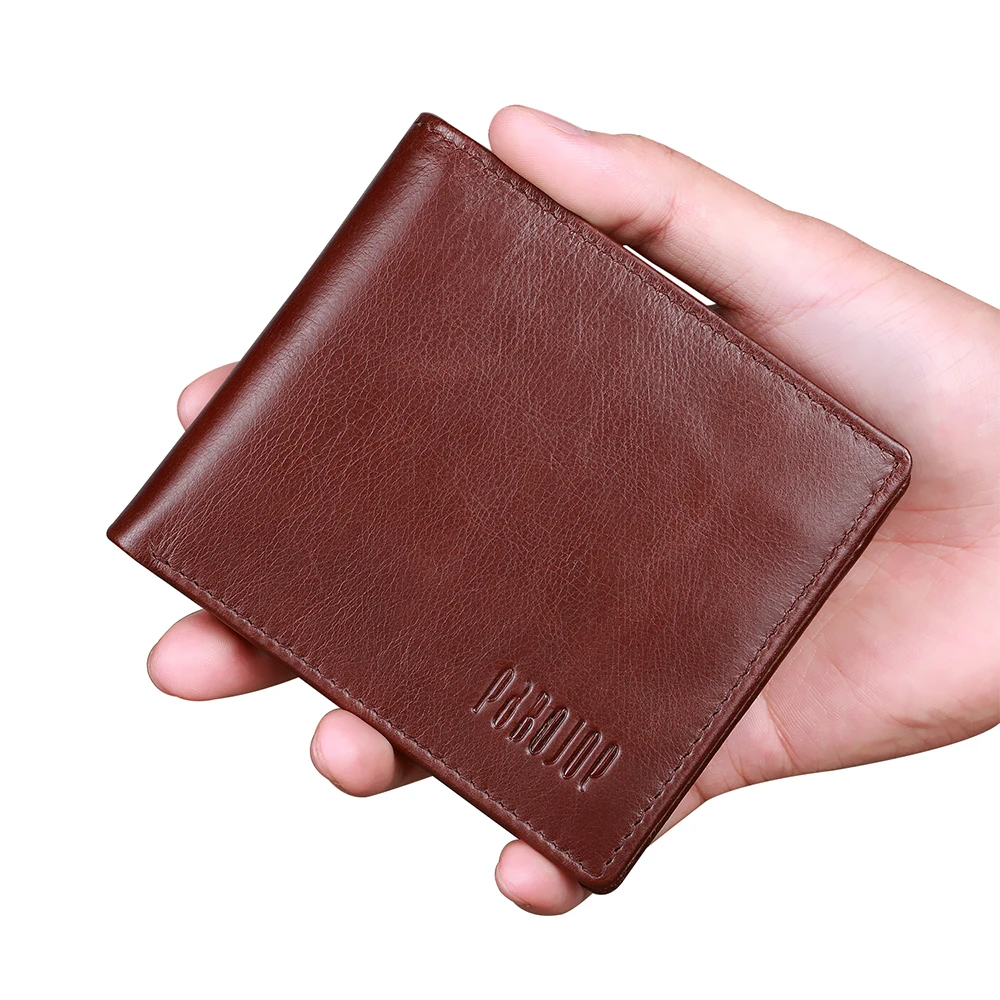 Mens Leather Bifold Wallet With Coin Pockets