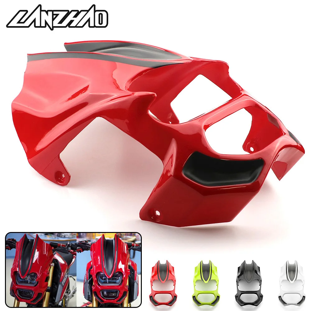 

Motorcycle Headlight Cover Modified Windshield Front Decorate Wind Guard Red Yellow Black for Honda GROM MSX125SF 2016 2017