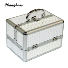 Portable Makeup Organizer Female Fashion PU Make Up Bag Cosmetic Neceser Pouch Sorting Storage Bag Women Dot Pattern Makeup Box