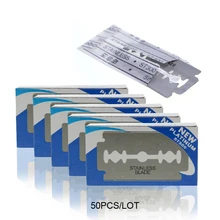 50pcs DC Razor Blades Stainless Steel Safety Razor Blades For Shaving Razor Men Shaver Lames De Rasoir Barber Blade