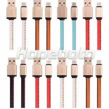1 м 3 фута Micro USB кабель из искусственной кожи Быстрая зарядка USB зарядное устройство кабель аксессуар связки для samsung S7 s6 Android