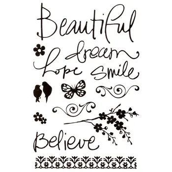 

News beautifful dream hope smill believe Scrapbook DIY photo cards account rubber stamp clear stamp transparent stamp