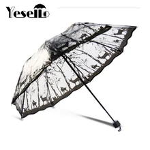 Yesello прозрачный зонтик от дождя солнечный и дождливый зонтик утолщенный трехслойный рекламный женский