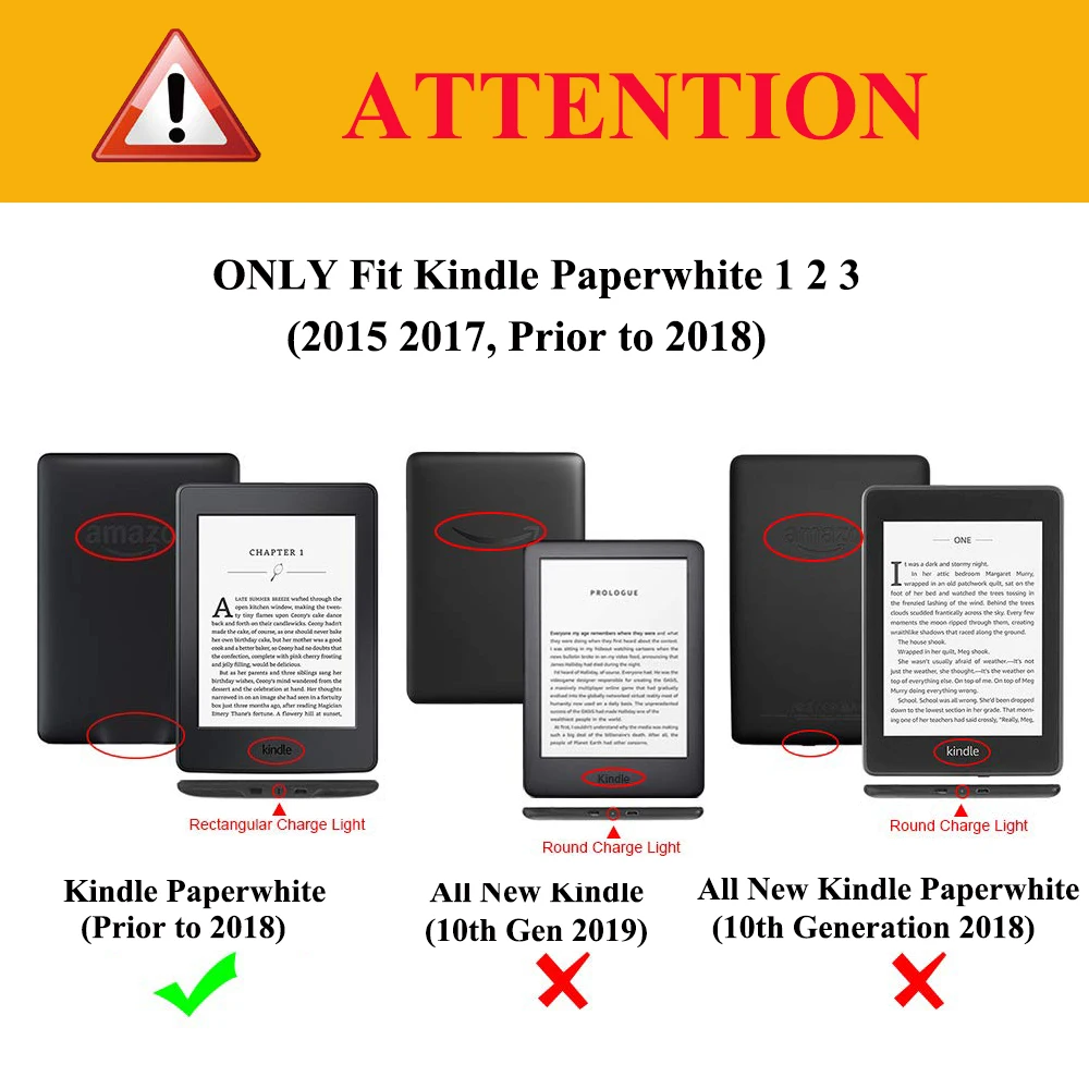 Магнитный смарт чехол SlimShell для Amazon Kindle Paperwhite до 2018 тонкий 1 2 3 Чехол|Чехлы