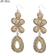 Подарок на день рождения золотой цветок металлические бусины Серьги капельная Снежинка длинные серьги оптом женские ювелирные изделия