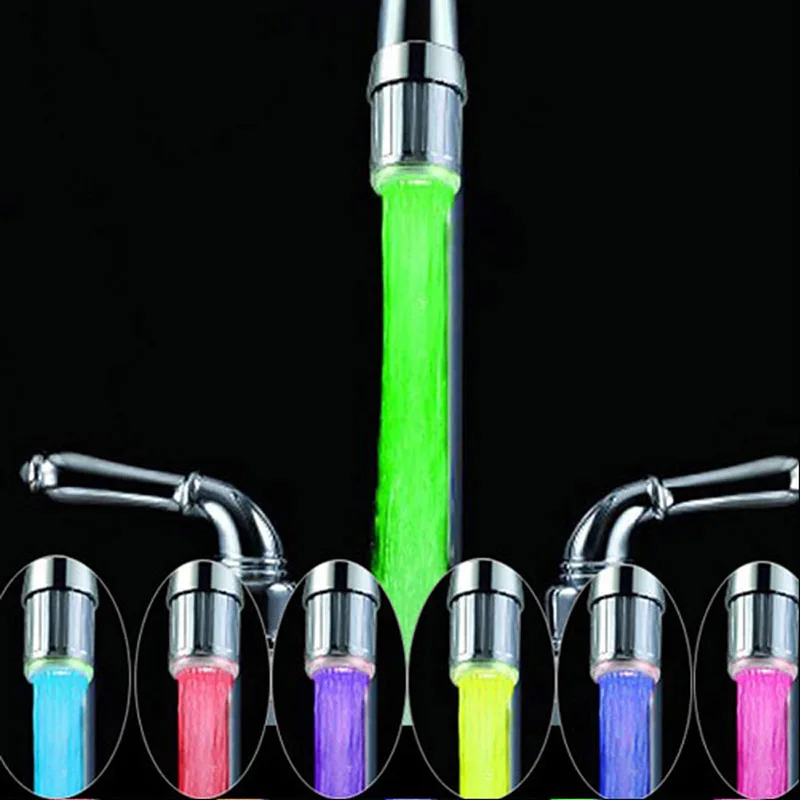 

LED Light Faucet Plastic Water Shower Spraying Head Faucets Bathroom Accessories LB88