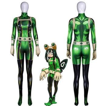 

Hero Academia Froppy Tsuyu Asui Cosplay Costume Spandex Zentai Suit Women Girls Bodysuits Halloween Kids and Adults