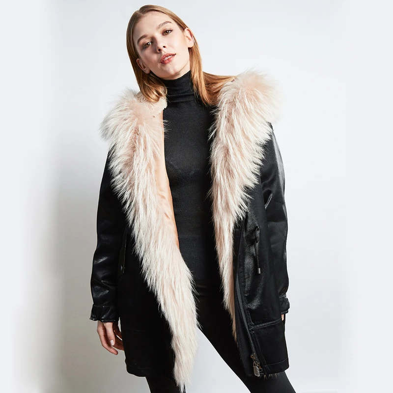 parka with thick fur hood