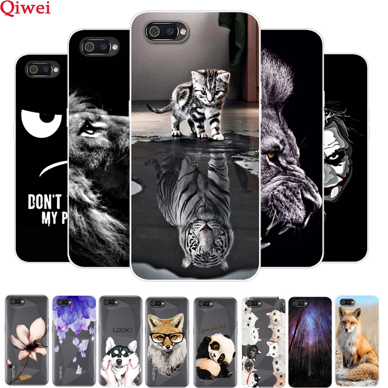 

For OPPO Realme C2 Case Cover Printing Soft TPU Back Coque For OPPO Realme C2 C 2 RealmeC2 Case Silicone Cool Animal Flower Capa