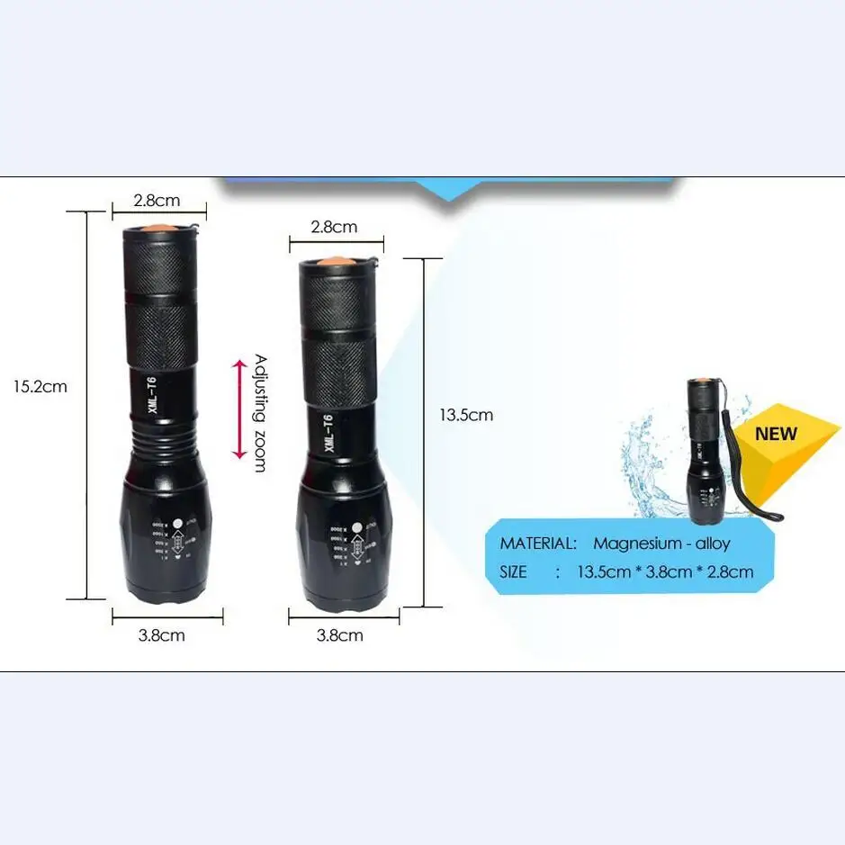 Excellent high-quality Black 2000LM Waterproof LED Flashlight 3 Modes Zoomable LED Torch lamp flashlights bicycle parts FL0901 1 Excellent high-quality Black 2000LM Waterproof LED Flashlight 3 Modes Zoomable LED Torch lamp flashlights bicycle parts FL0901 1