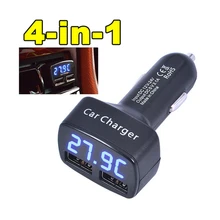 Car-Charger Adapter Display Digital Voltage/temperature/Current-meter-tester Dual-Dc5v