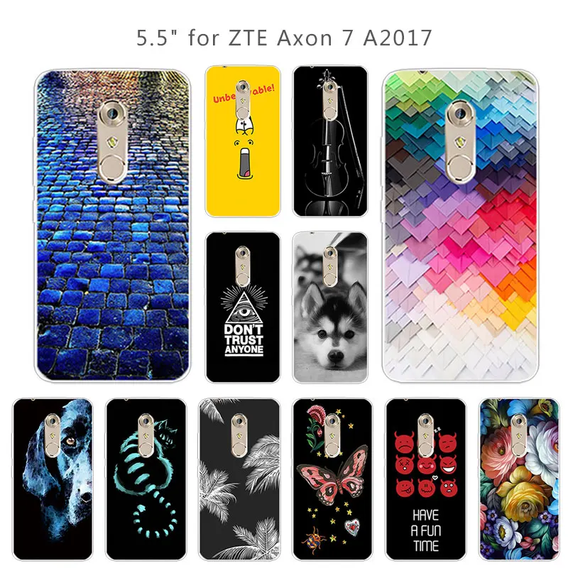 Силиконовый чехол для телефона ZTE Axon 7 5 &quot прозрачный из ТПУ тонкий A2017 |
