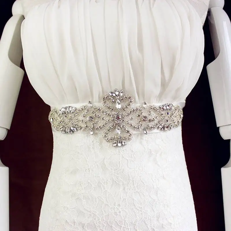 Хрустальные свадебные ленты для свадебных платьев ремень безопасности novia con Cristales Стразы Пояса для свадебных аксессуаров