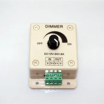 

10pcs DC12V-24V 8A 96w/192w lamp bulb Rotating Dimmer Brightness Adjustable Controller Single Color LED Strip Light