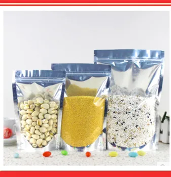 

9cm*15cm+3CM,100pcs zip lock Seal aluminum foil bag,packing bags free shipping