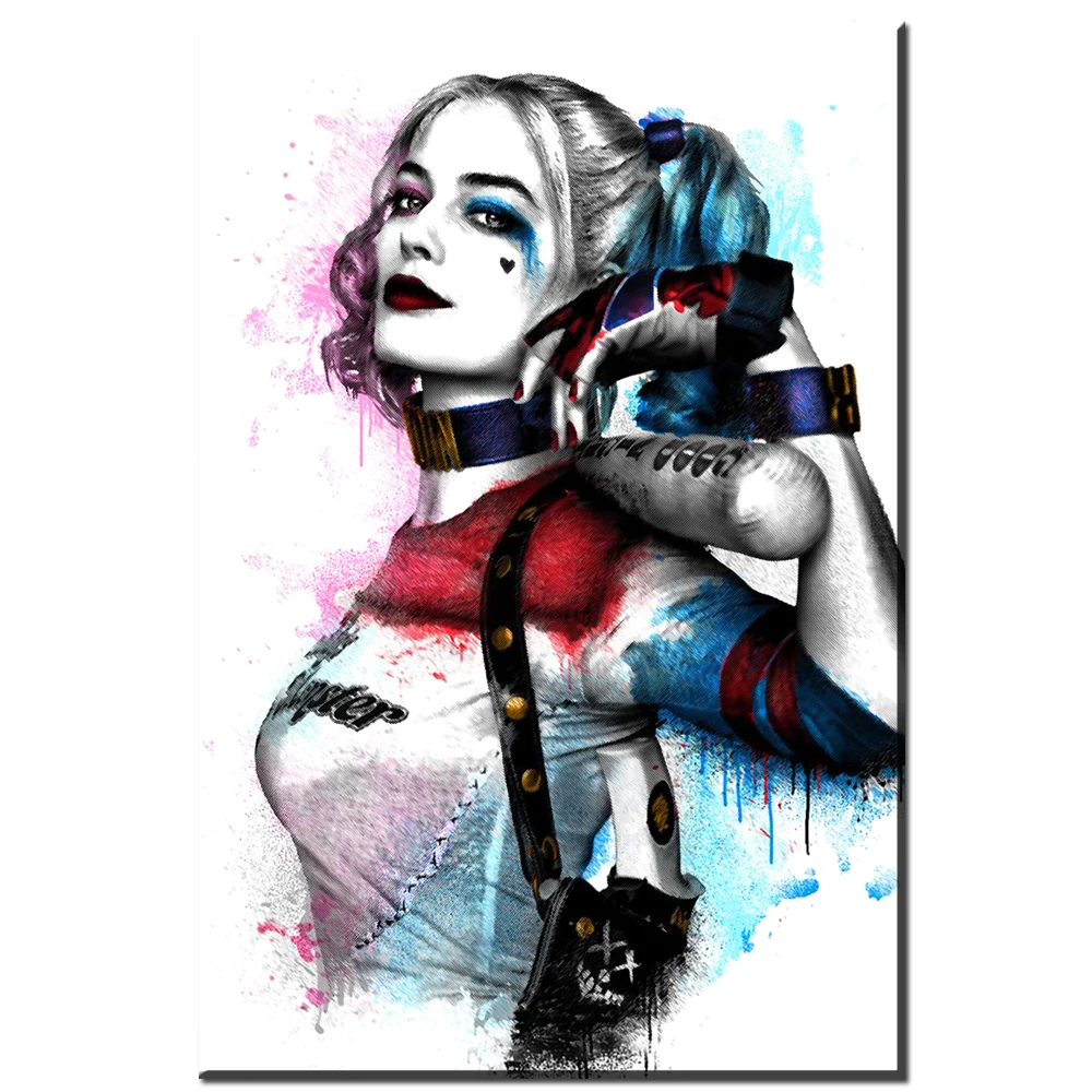 Zz1095 Wall Modern Movie Batman Joker Harley Quinn Canvas