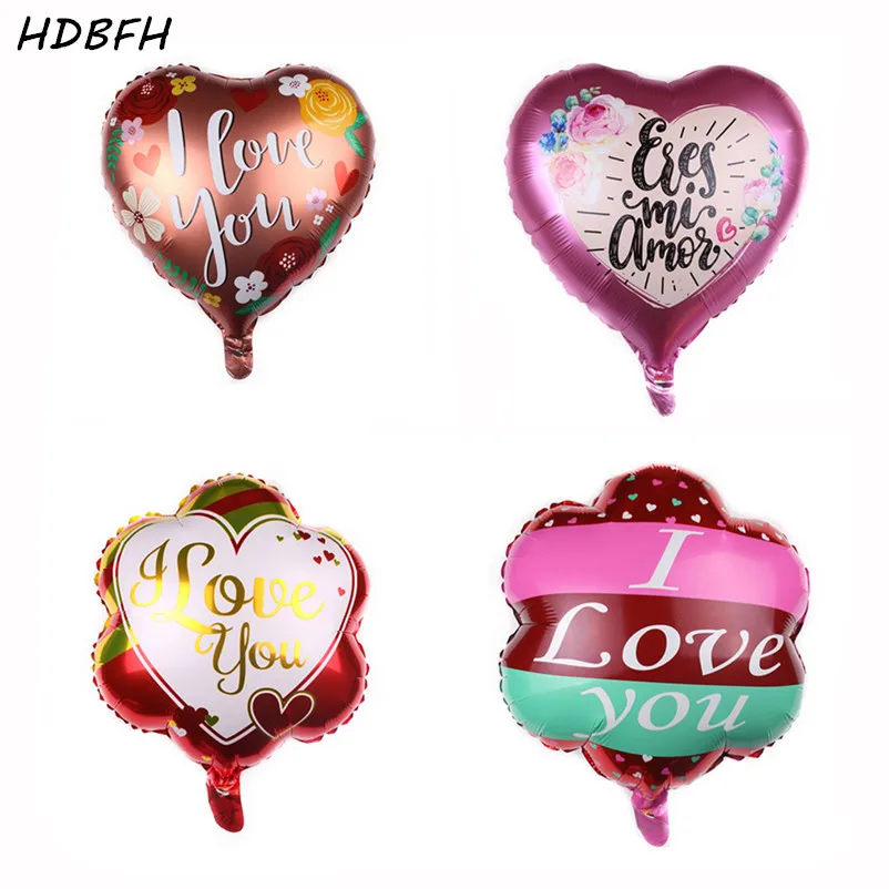 

HDBFH New 18-inch heart-shaped flower-shaped love-shaped aluminum film balloon wedding party Valentine's Day confession