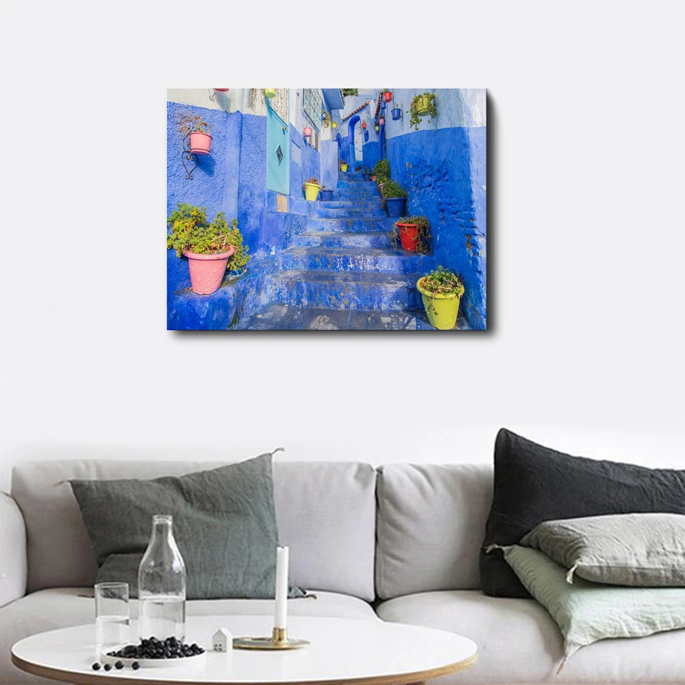 

Laeacco Abstract Water Color Scenic Step Canvas Wall Artwork Painting For Home Decoration Living Room Wedding Decor