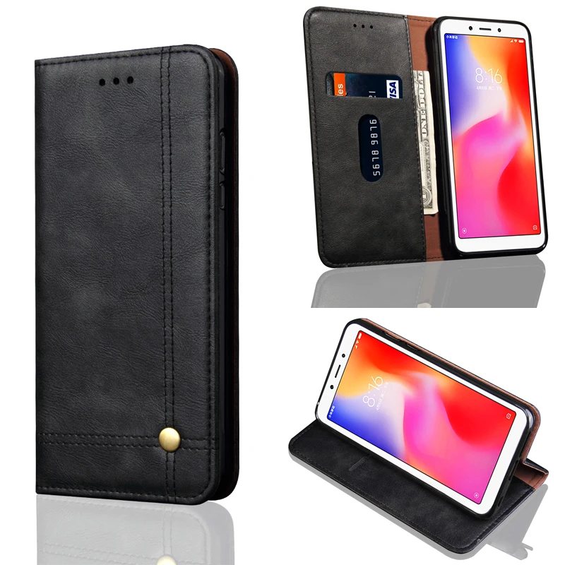 

New Design Flip Leather Phone Case Cover For Xiaomi Redmi 6 Case Red mi 6 Card Holder For Xiaomi Redmi 6 Case Redmi6