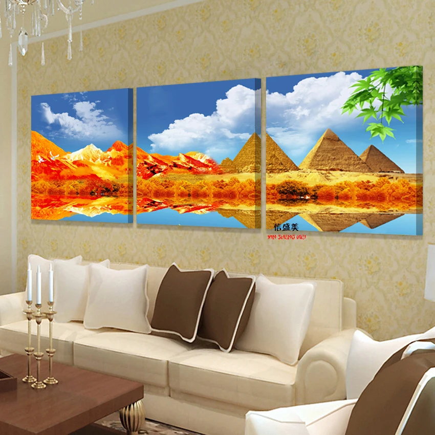 

3 Piece Modern Canvas Wall Art Print Picture Modular Landscape Painting Pictures For Living Room Home Decoration No Frame 3P035