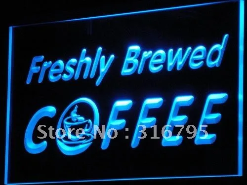 I170 открытый свежезаваренный Кофейня световой знак магазина Вкл/Выкл Переключатель 20+ цвета 5 размеров