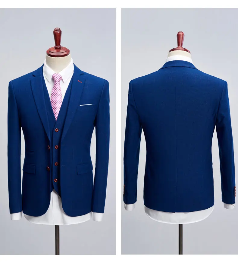 2019 Брендовые мужские костюмы модный свадебный костюм для мужчин хорошее качество одной кнопки s костюм фрак 3 шт. (куртка + брюки + жилет)