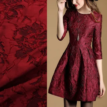 

HLQON chemical fiber brocade jacquard polyester soft fabric for felt patchwork sewing dress women tissue clothing