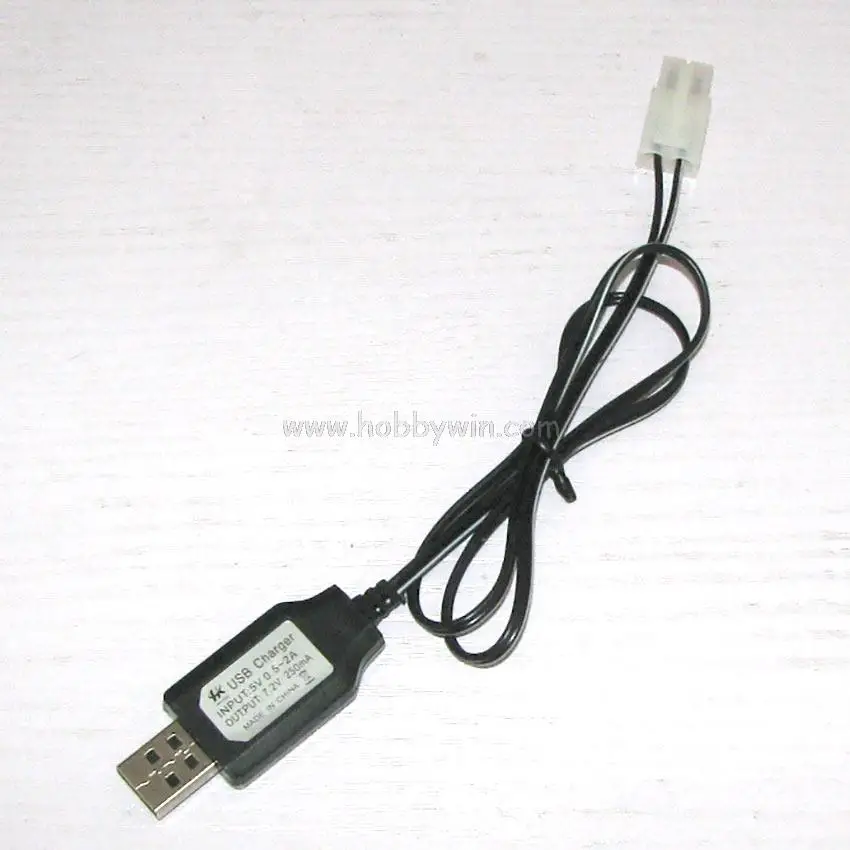

7.2V/250mA USB charger Big tamiya male plug with charge lamp wholesale price RC model parts dropship Free shipping