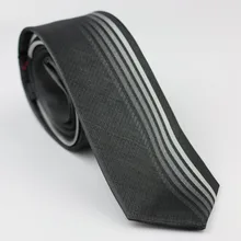 Lammulin Галстуки Для мужчин уменьшают Галстук Дизайн черный с серым в Вертикальную Полоску качество ткани галстук узкий галстук свадебное Cravate 6 см