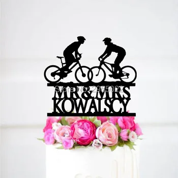 

Personalised Bicycle Wedding Cake Topper, Mr Mrs wedding cake topper,Cake Topper Decoration Party Supplies,Mountain Bike Couplel