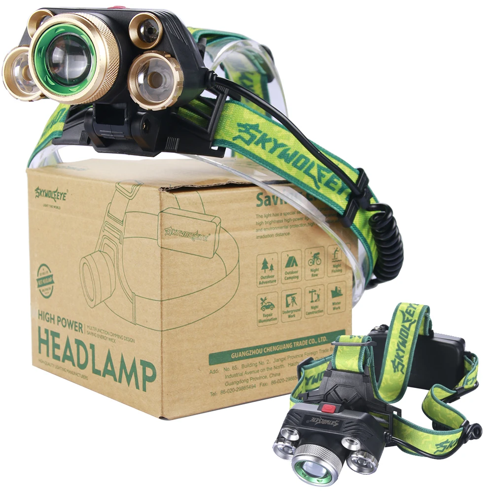 bright 5 led headlamp headlight Flashlight forehead zoom focus Head