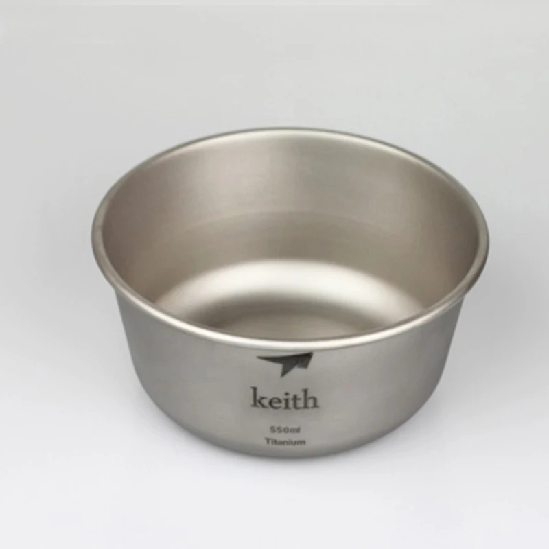 Keith 550 ml contenedores de una sola pared de titanio Bowl al aire libre camping picnic Bowl Utensilios de cocina 55g ti5321 W/ net draw bolso de secuencia