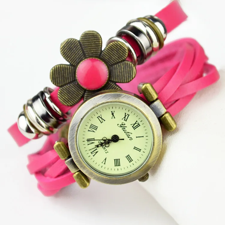Ouriner Fahsion New Best Selling Women Leather Bracelet Watch Women Dress Watches leaf Vintage WristWatch No