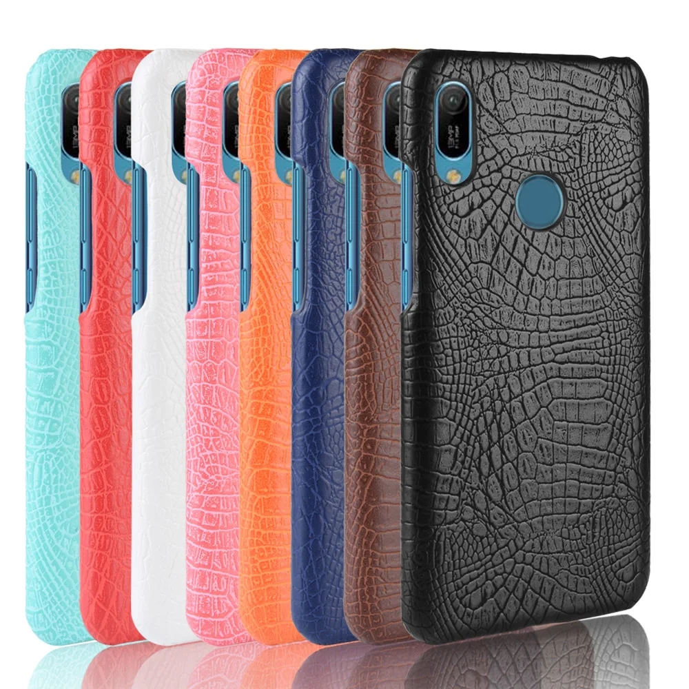 Крокодил змеиной кожи чехол для huawei Y6 Pro 2019 Y5 Y7 Prime Y9 2018 крышка жесткая задняя