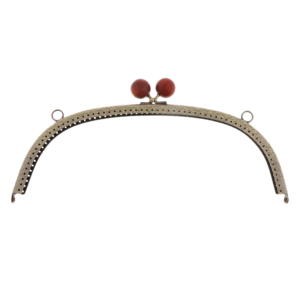  24.5cm Metal Arch Frame Kiss Clasp Lock Bead Head for DIY Handbag Purse Coin Bag