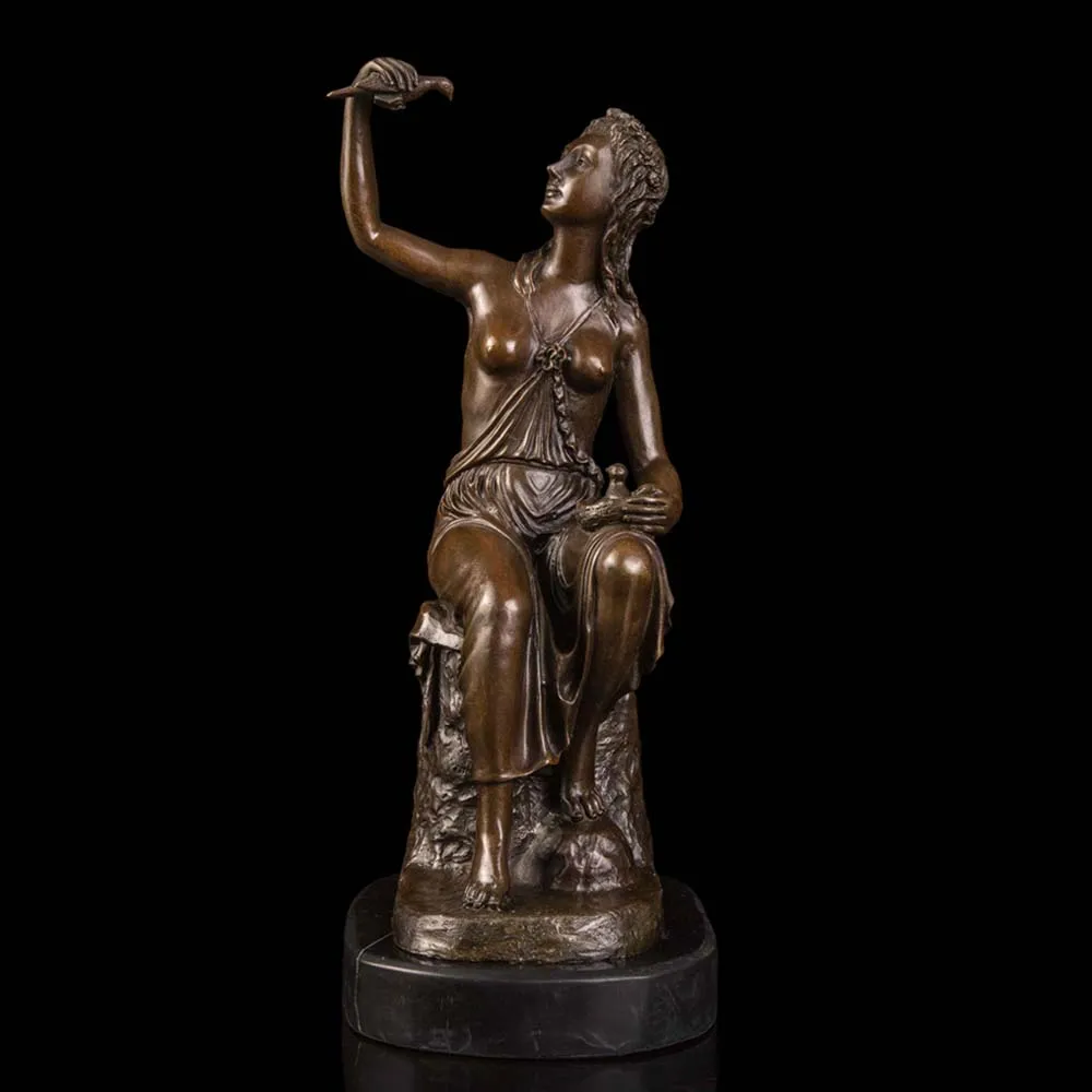 Dekoration Taube Bronze Skulptur Figur Vogel Garten