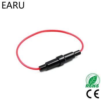 

10pcs 5*20mm Glass Fuse Holder Screw Type 5X20mm with 22 AWG Wire Cable 250V Glass Fuse Tube Fuse Casing Case Mount Base