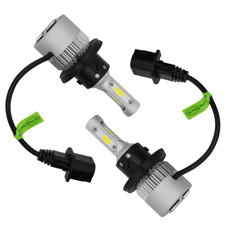 

2Pcs COB Chip Car Headlight Bulb IP68 9008 H13 LED DC 9-32V Pure White 6500K 360 Degree Automotive Headlamp Bulb Auto Light Bulb