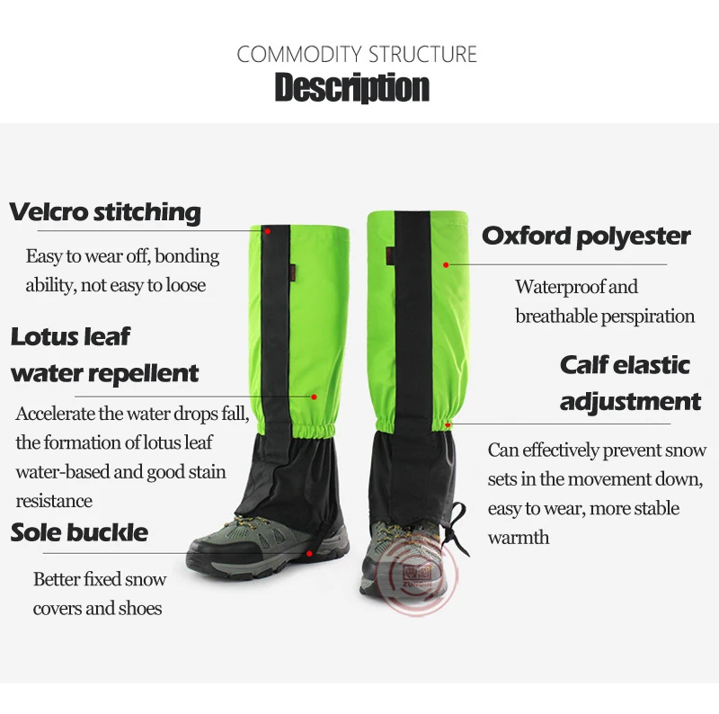 للماء الدراجات الحذاء غطاء الرجال النساء الاطفال تزلج الثلوج الجراميق في الهواء الطلق المشي الإرتحال تسلق التزلج الساق يغطي الرجل الجراميق