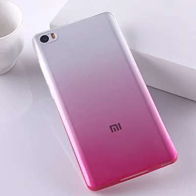 Для Xiaomi mi note cover mi note Ультратонкий Мягкий Силиконовый ТПУ чехол для мобильного телефона 5," Чехол прозрачный градиентный цвет чехол - Цвет: RED