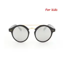 2018 круглые очки для мальчиков и девочек с ретро заклепками солнцезащитные очки Дети Высокое качество детские солнцезащитные очки UV400