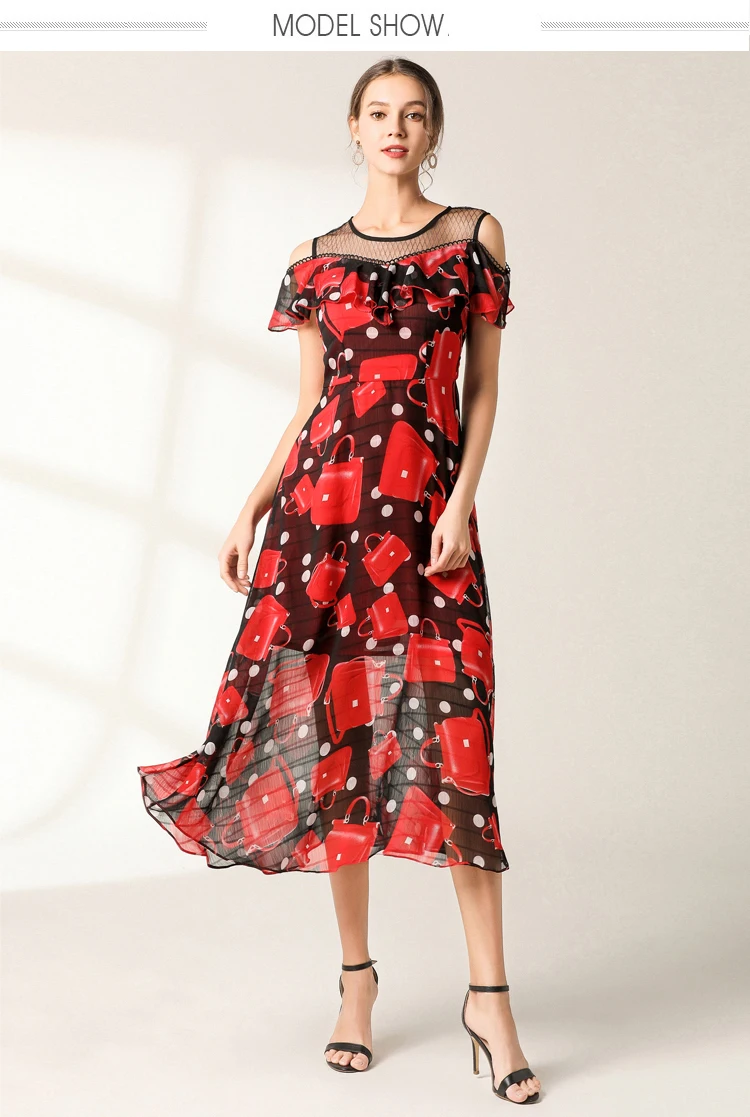 Для женщин длинное платье Лето г. цветочный принт Boho пляжное короткий рукав Вечеринка платье туника плюс размеры 5XL