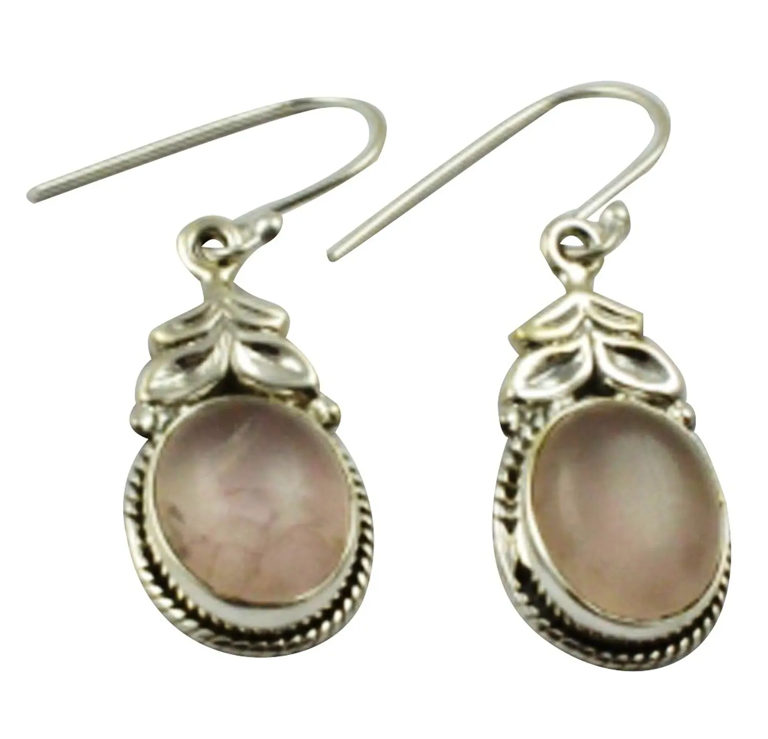 

LoveGem Genuine Rose Quartz EARRINGS 925 Sterling Silver, 35.5mm, AE2341