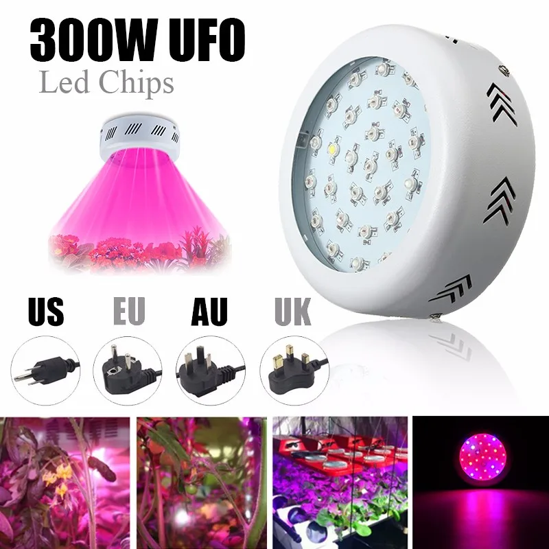 

Growing Lamp 300W UF O LED Grow Light Full Spectrum Plant Lamp UV Growing Bulb LED Lighting for Flowers Hydroponics Greenhouse