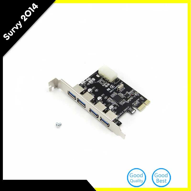 

USB3.0 Expansion Card 4 port PCI-E to USB3.0 Computer Expansion Card with 4pin molex Slot Compatible PCI-E X1-X4/X8/X16/Port