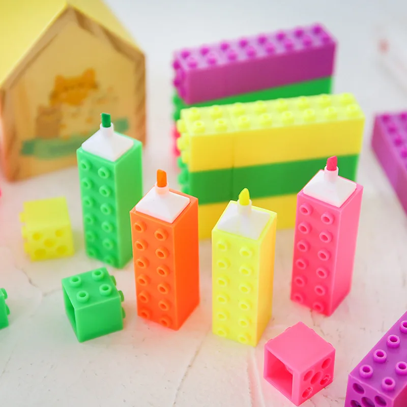 12pcs-lot-Lego-toy-Shaped-Candy-Color-Highlighter-Pens-marker-pens-writing-drawing-pens-Marker-Pen (2)