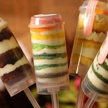 600 шт пищевые вакуумные контейнеры пуш-ап Пуш-ап поп-контейнер для тортов для украшений на вечеринку круглой формы