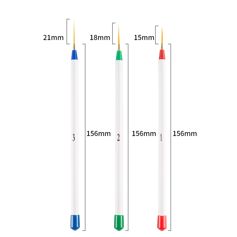 3 шт. крошечные наконечники краски лайнер для рисования краски ручка кисти акриловые Дизайн ногтей маникюр детальный дизайн набор инструментов