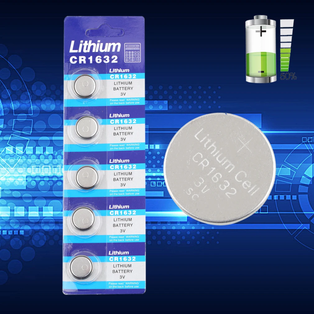 5 шт. CR1632 BR1632 DL163200 ECR1632 3 V ионно литиевая Монета Кнопка сотового телефона Батарея