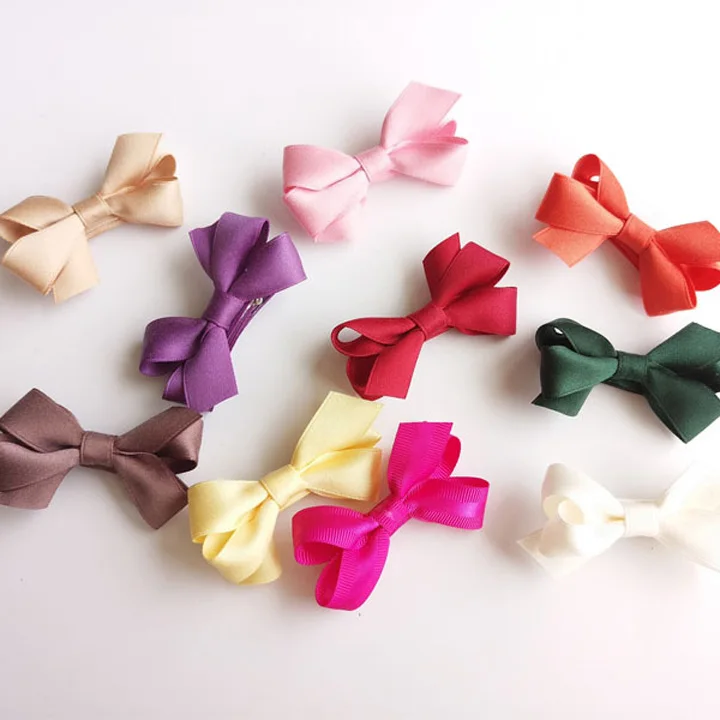 

40 pcs/lot, Back To School Hair Bow Clips , Fabric Bow Twist Hair Clips, Schoolgirl Hair Accessories